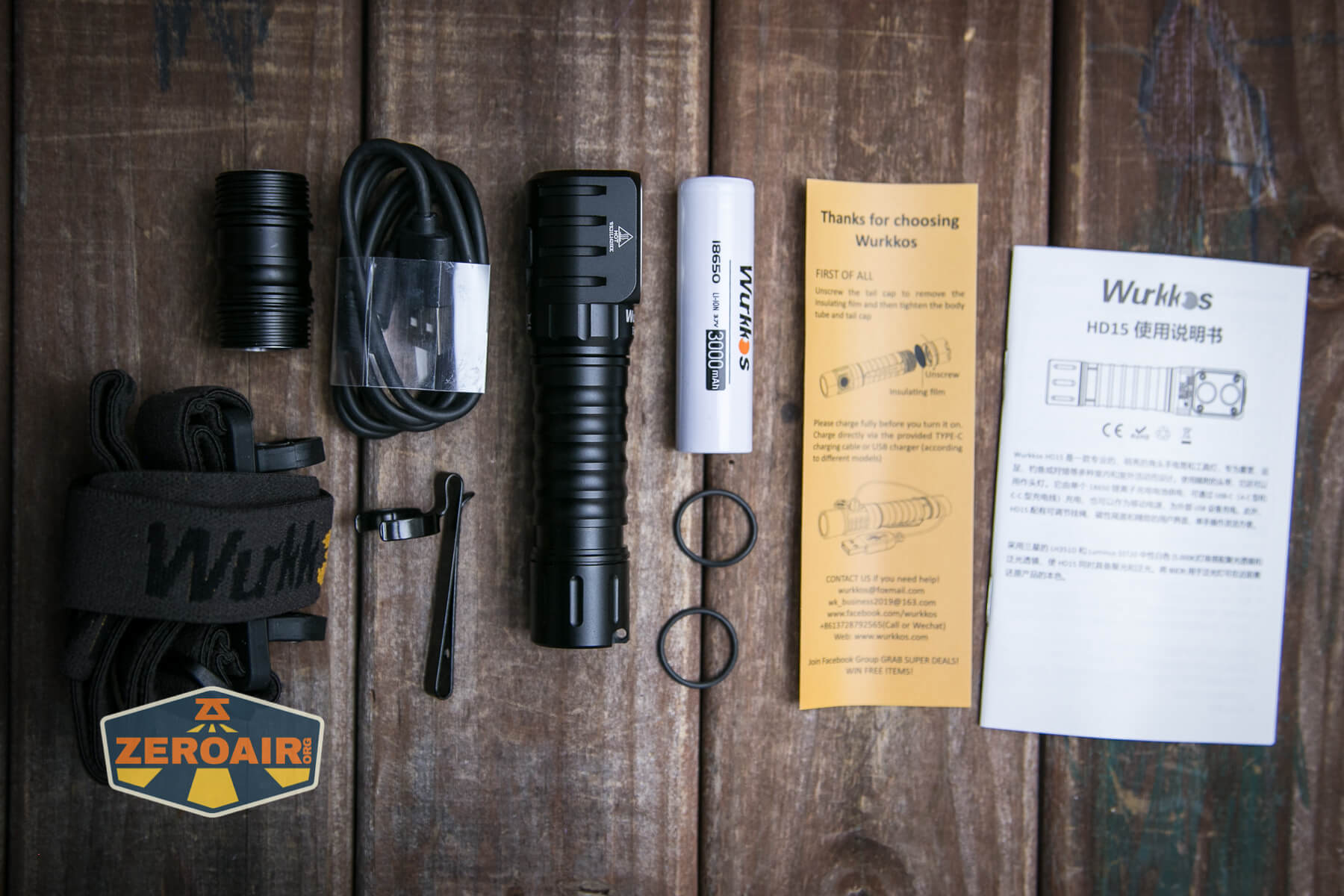 Wurkkos HD15 headlamp what's included