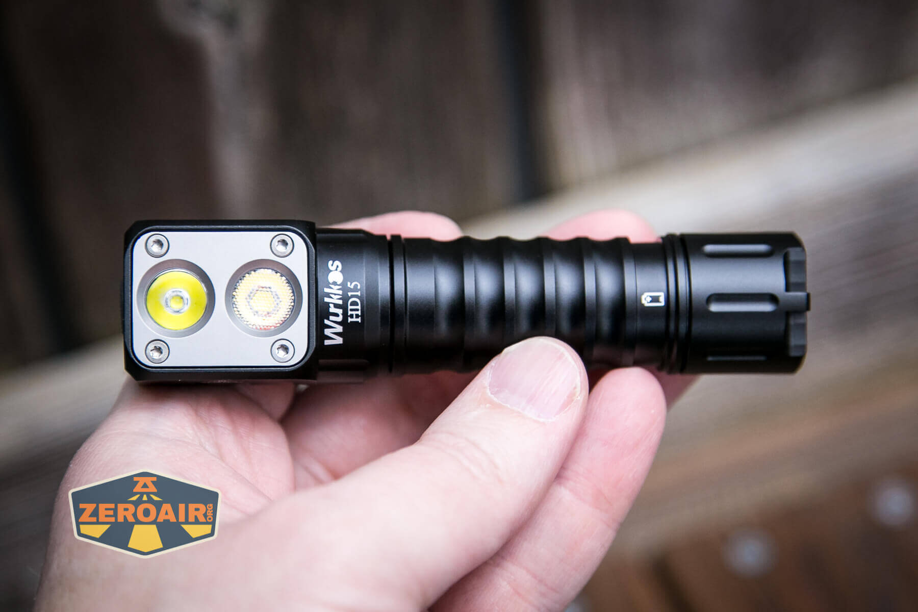Wurkkos HD15 headlamp in hand