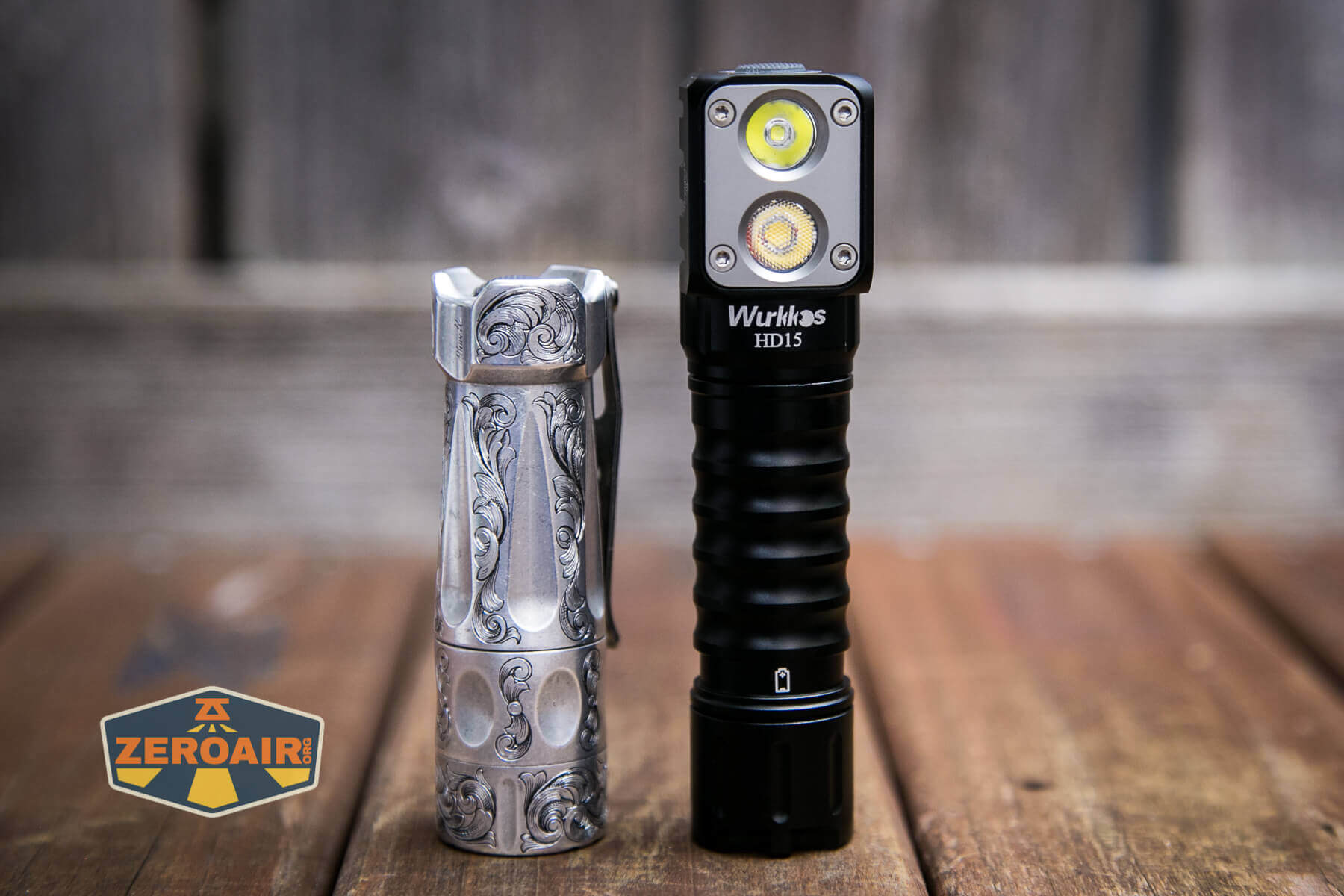 Wurkkos HD15 headlamp 18650 beside torchlab boss 35