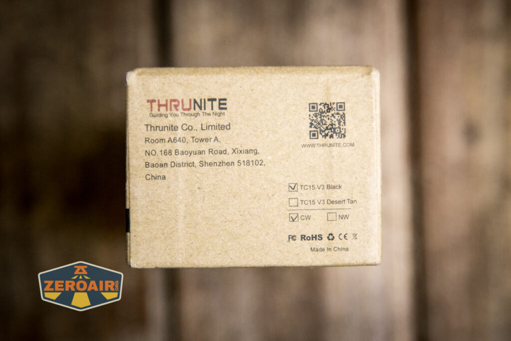 Thrunite TC15 V3 flashlight box