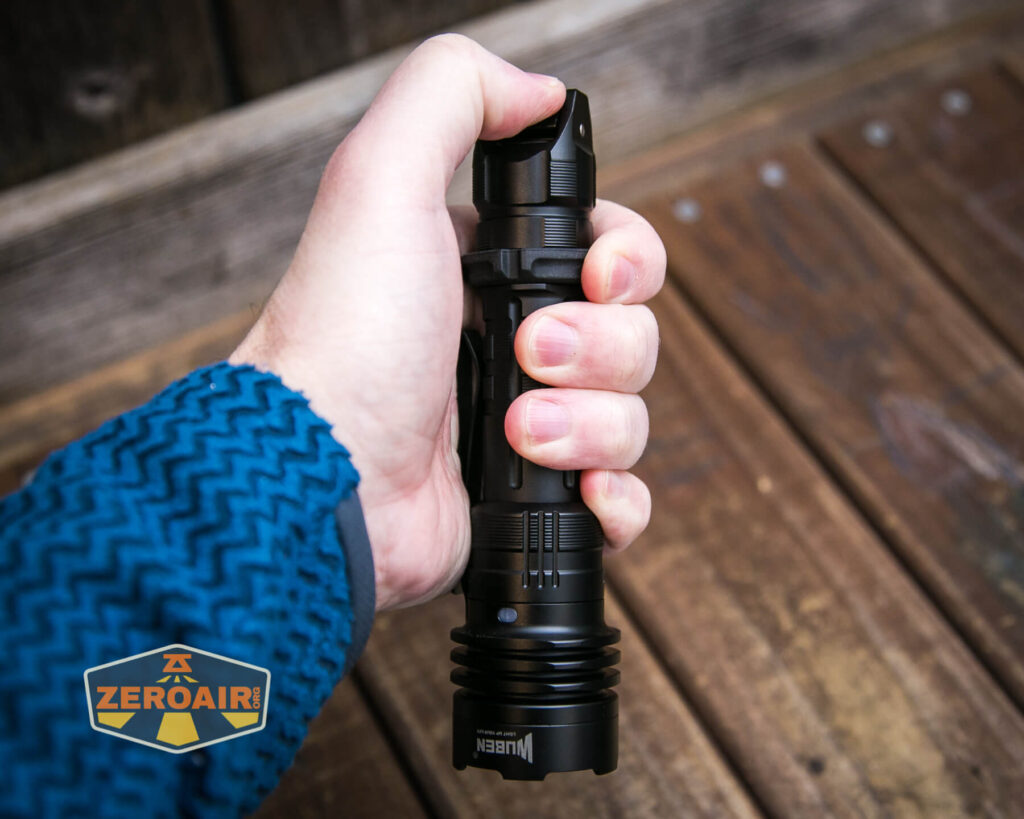 Wuben T1 Tactical flashlight in hand