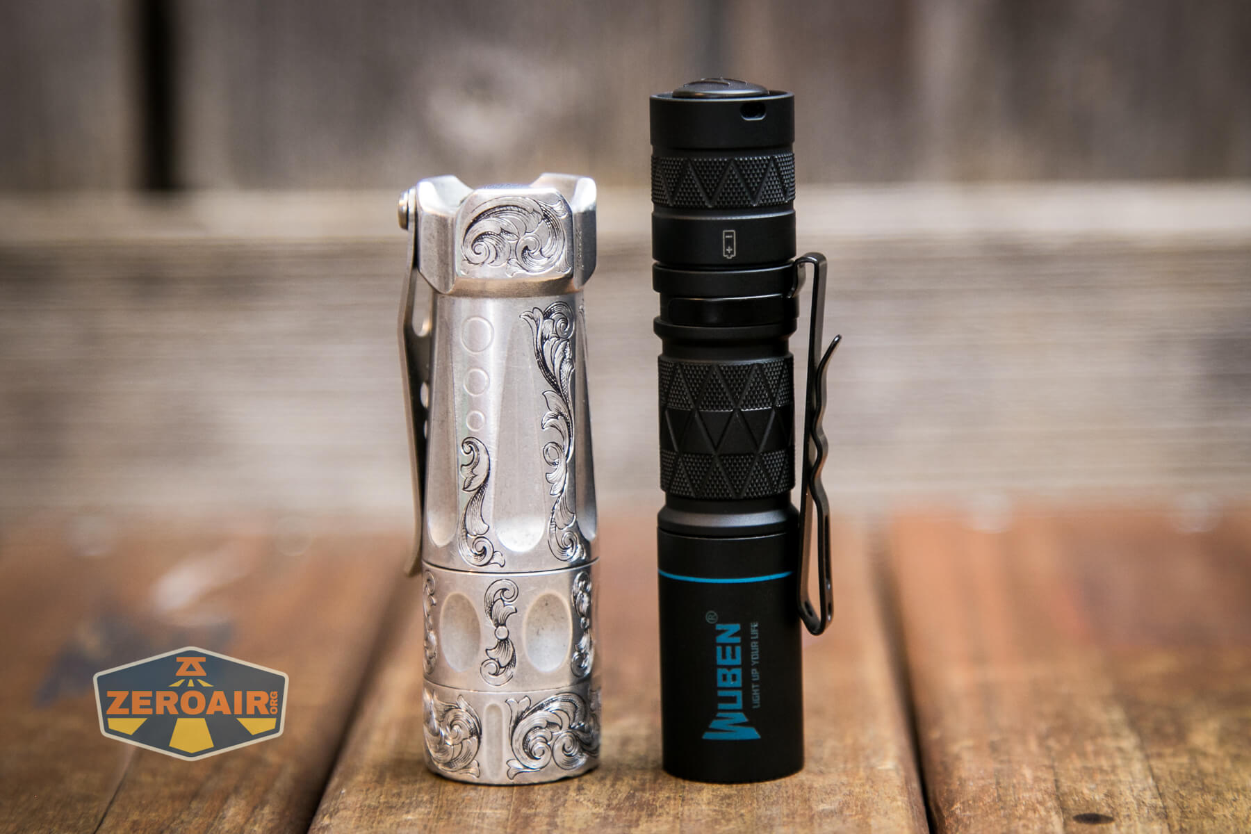 Wuben E18 flashlight beside torchlab boss 35