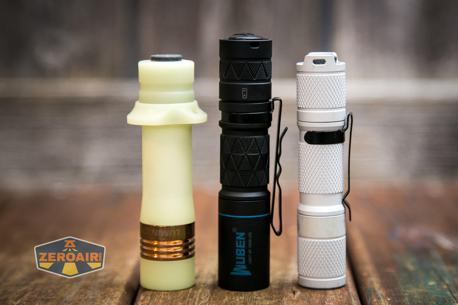 Wuben E18 flashlight with other aa 14500 flashlights