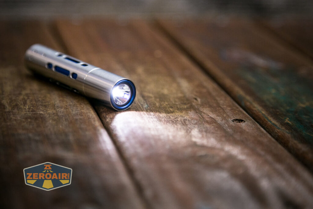 Acebeam Rider RX Flashlight emitter on
