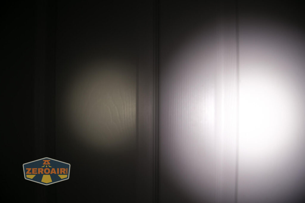 beamshots on door compared to nichia 219b