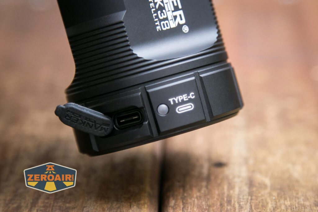 Manker MK38 Satellite flashlight usb-c charging port