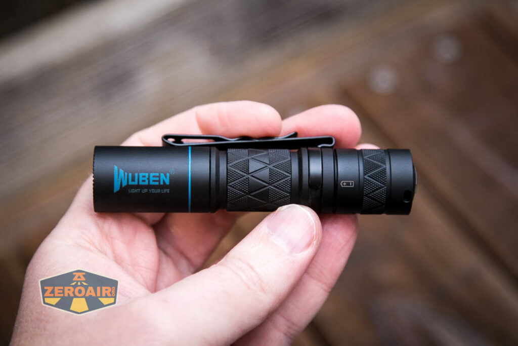 Wuben E18 flashlight in hand