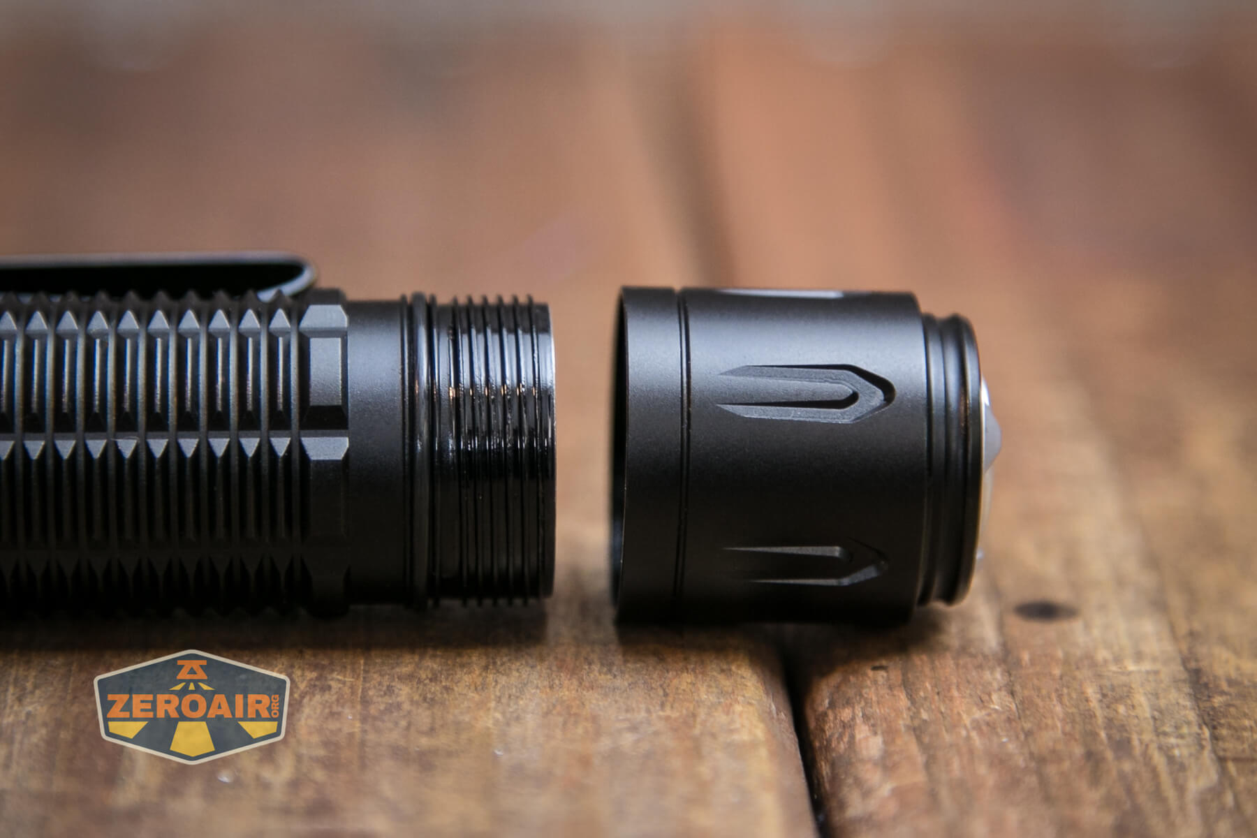 Olight warrior 3S flashlight tailcap off
