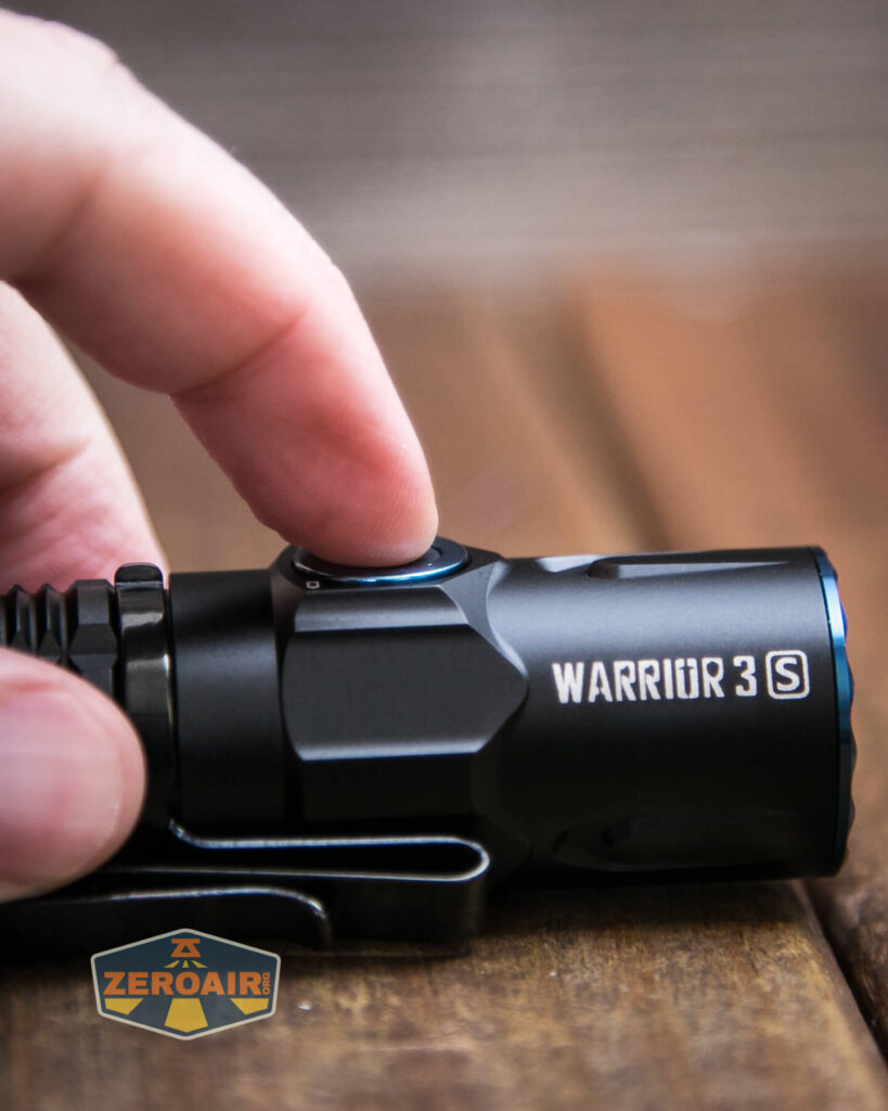 Olight warrior 3S flashlight e-switch actuation