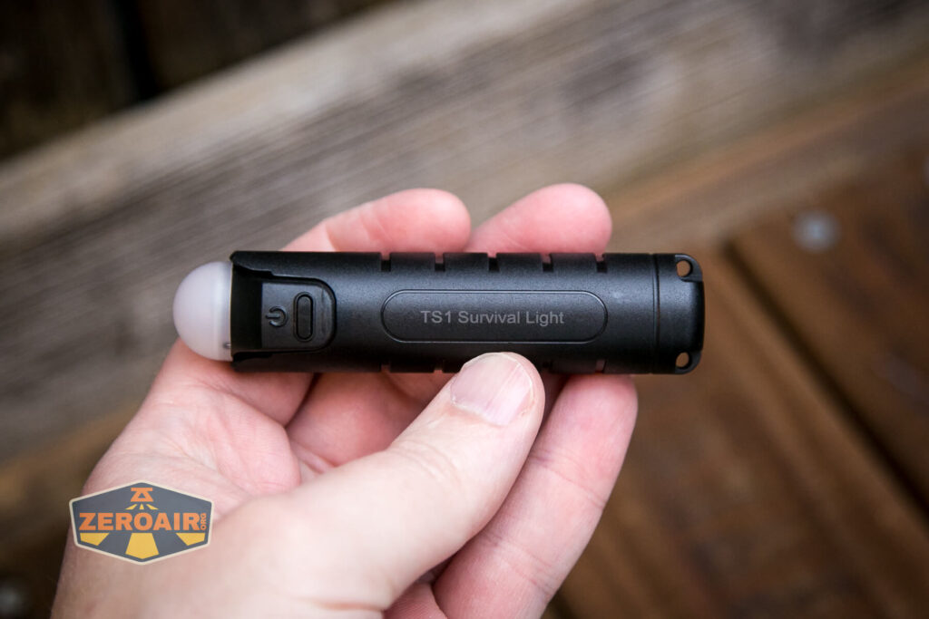 Thrunite TS1 Self-Rescue flashlight in hand
