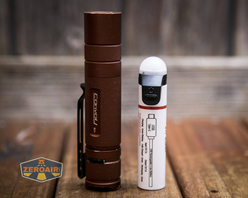 beside the Convoy S2+ flashlight