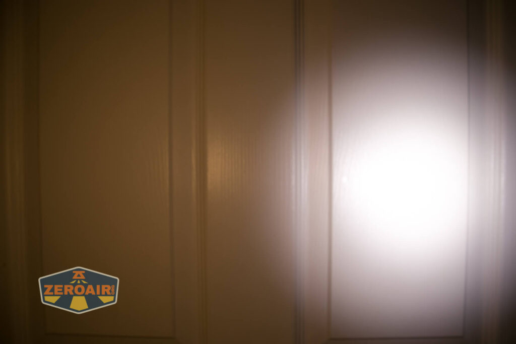 beamshots on door compared to nichia 219b