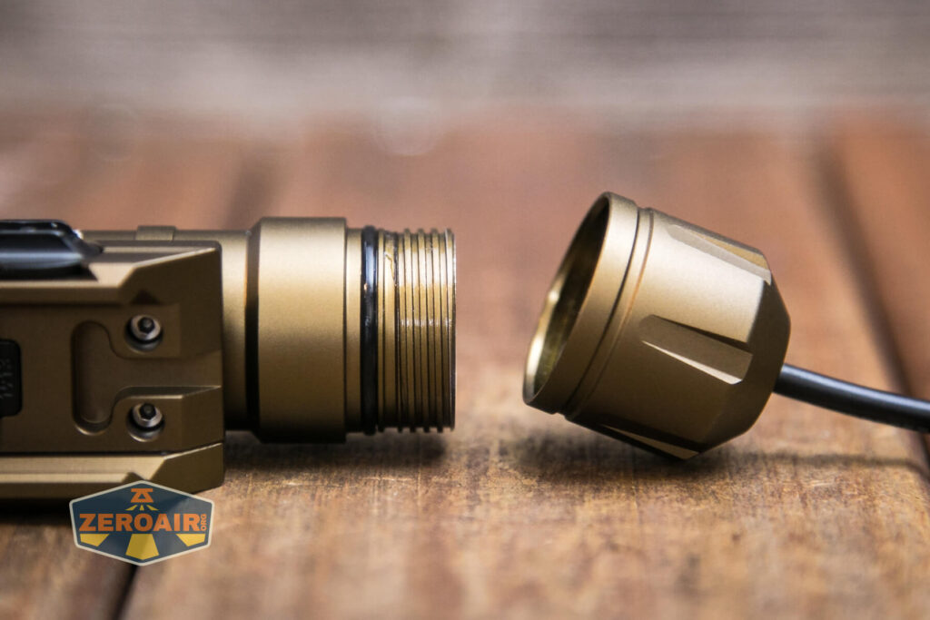 Thrunite TW20 flashlight showing threads