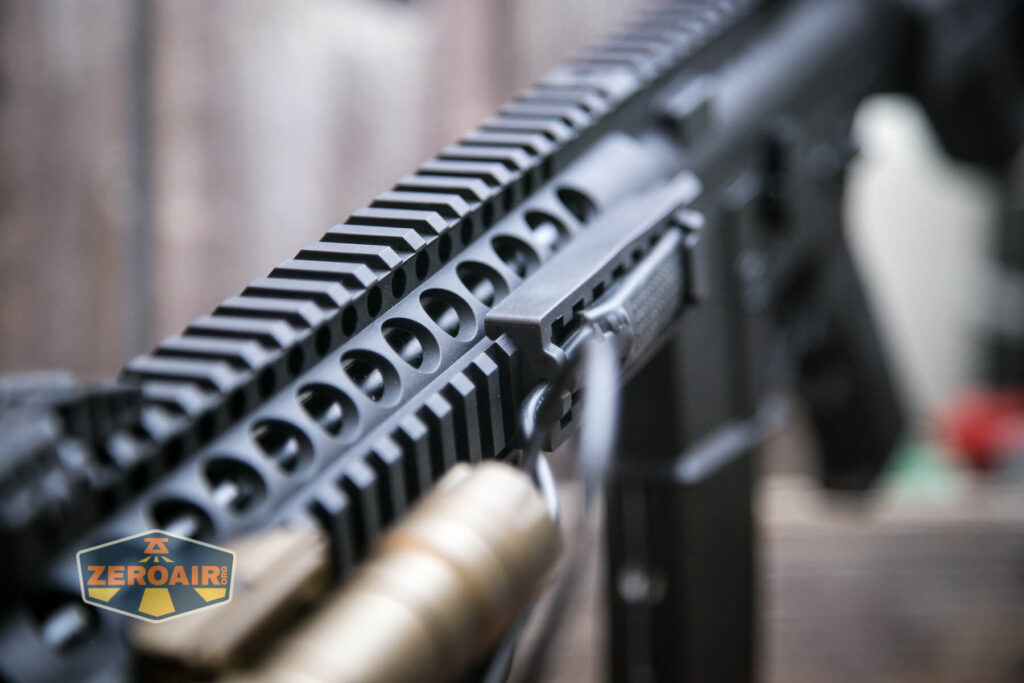 Thrunite TW20 flashlight mounted on rails