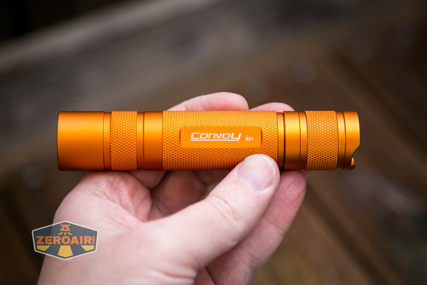 Convoy S2+ Nichia 519a Flashlight in hand