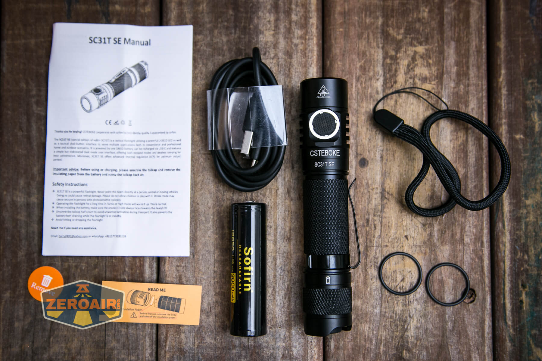 Csteboke SC31T SE flashlight what's included