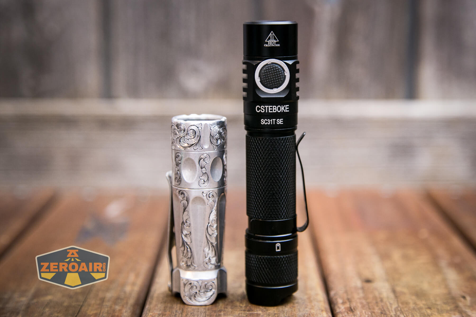 Csteboke SC31T SE flashlight beside torchlab boss 35