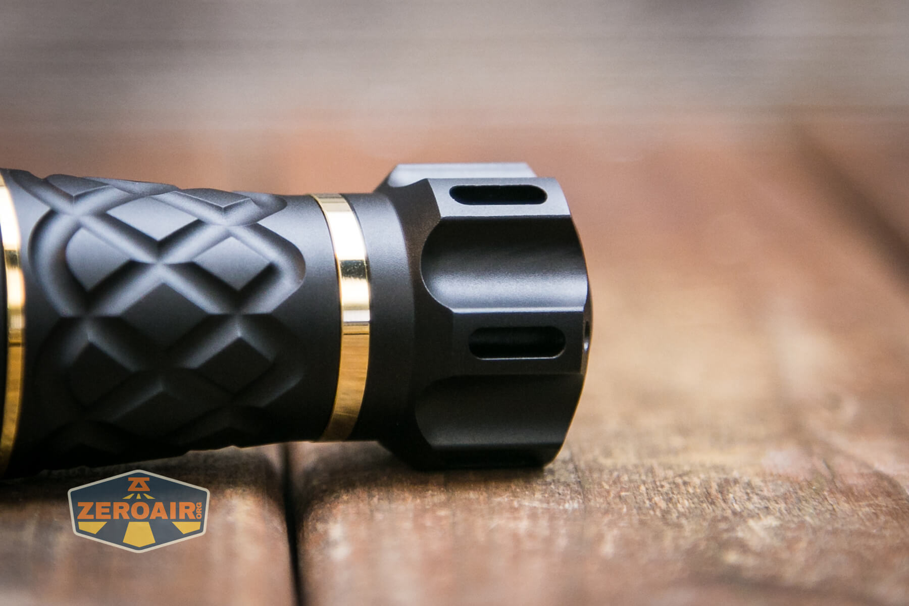 Lumintop Thor1 LED flashlight tritium slots in tailcap