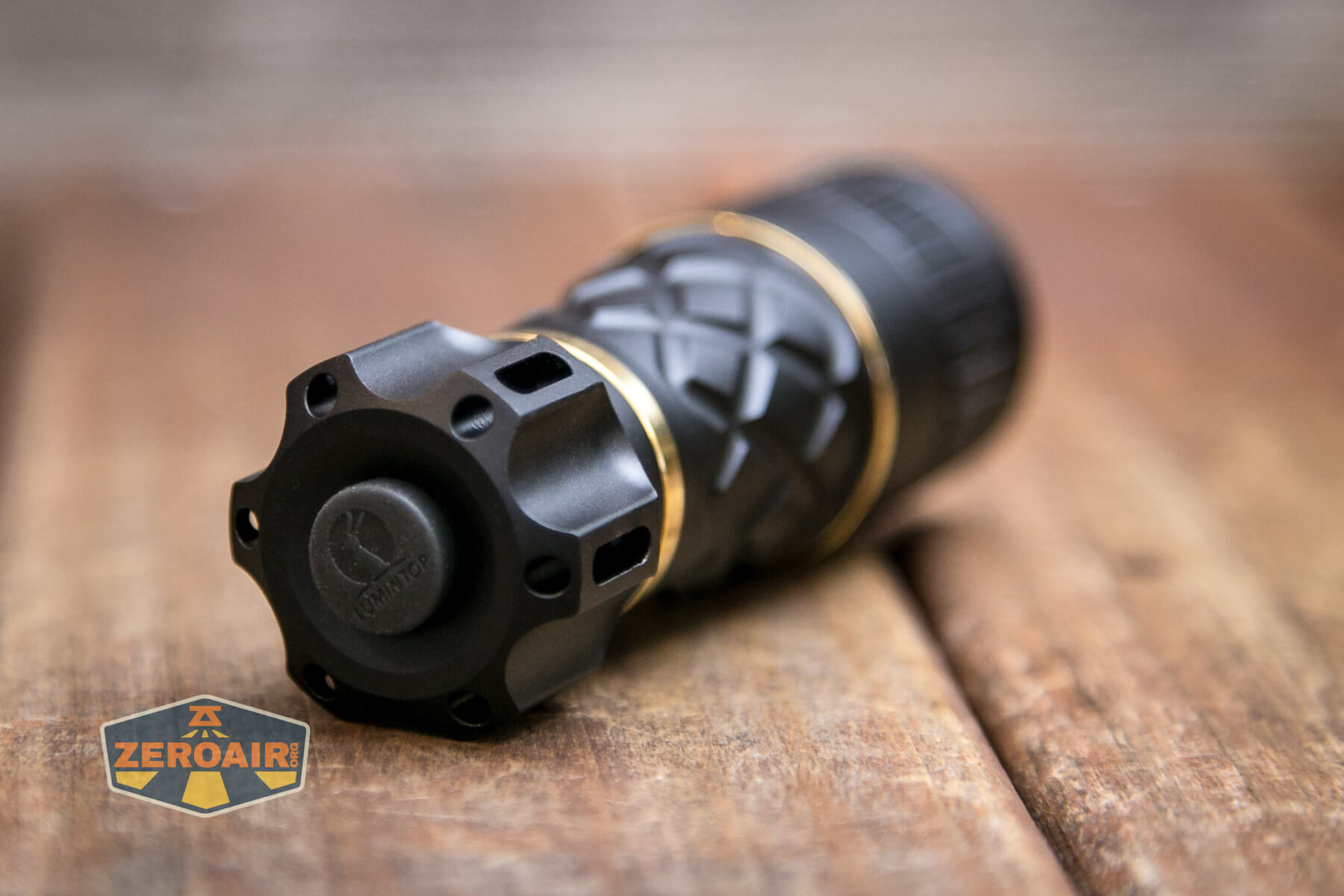 Lumintop Thor1 LED flashlight tritium slots in tailcap