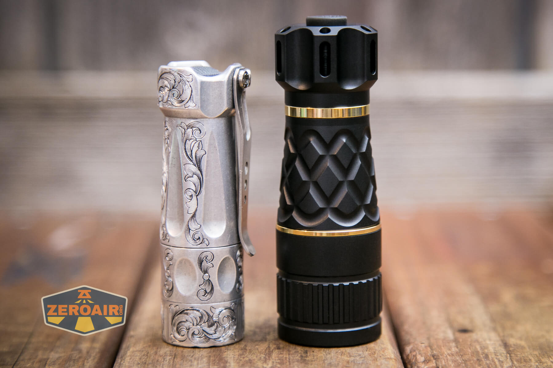 Lumintop Thor1 LED flashlight beside torchlab boss 35