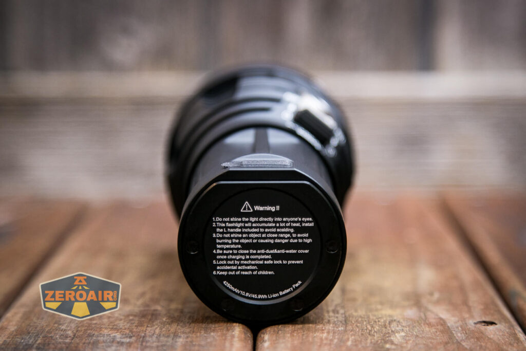 Acebeam X50 CRI flashlight tailend