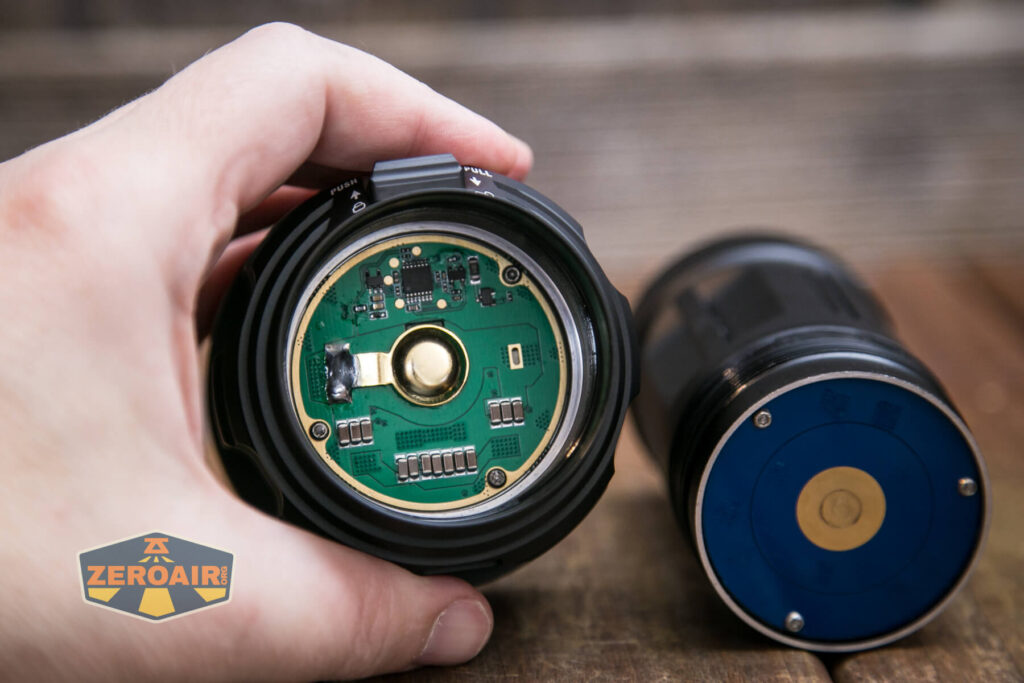 Acebeam X50 CRI flashlight internal contacts