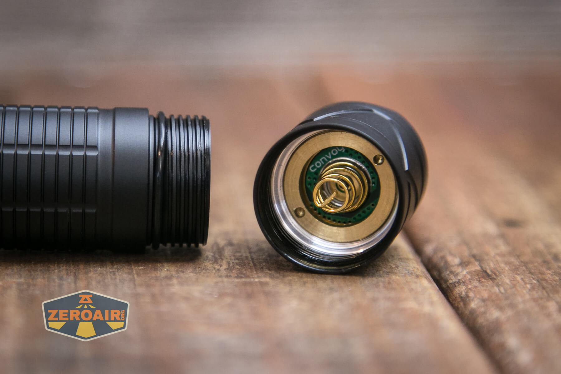 Convoy S21D Nichia 519a Flashlight tailend view