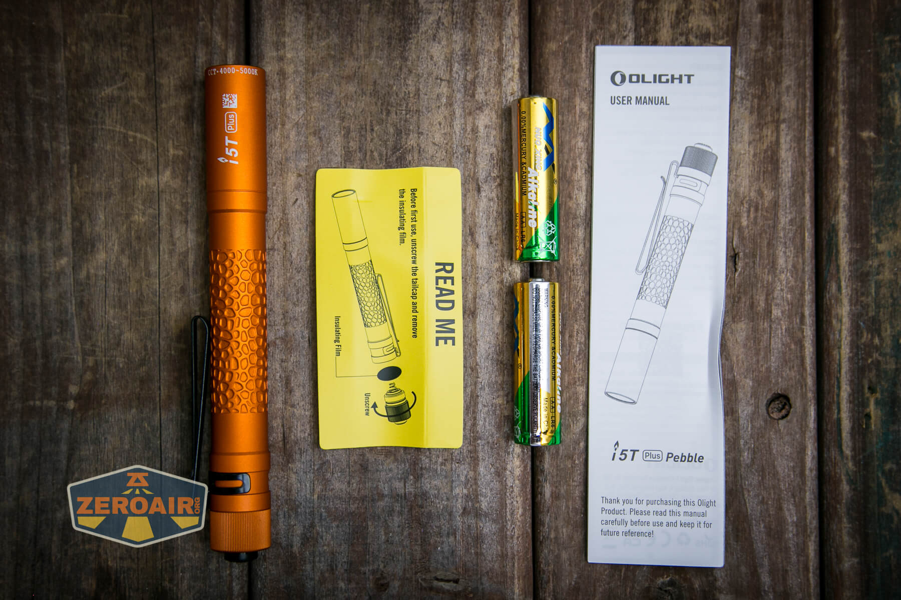 Olight i5T Plus Pebble flashlight what's included