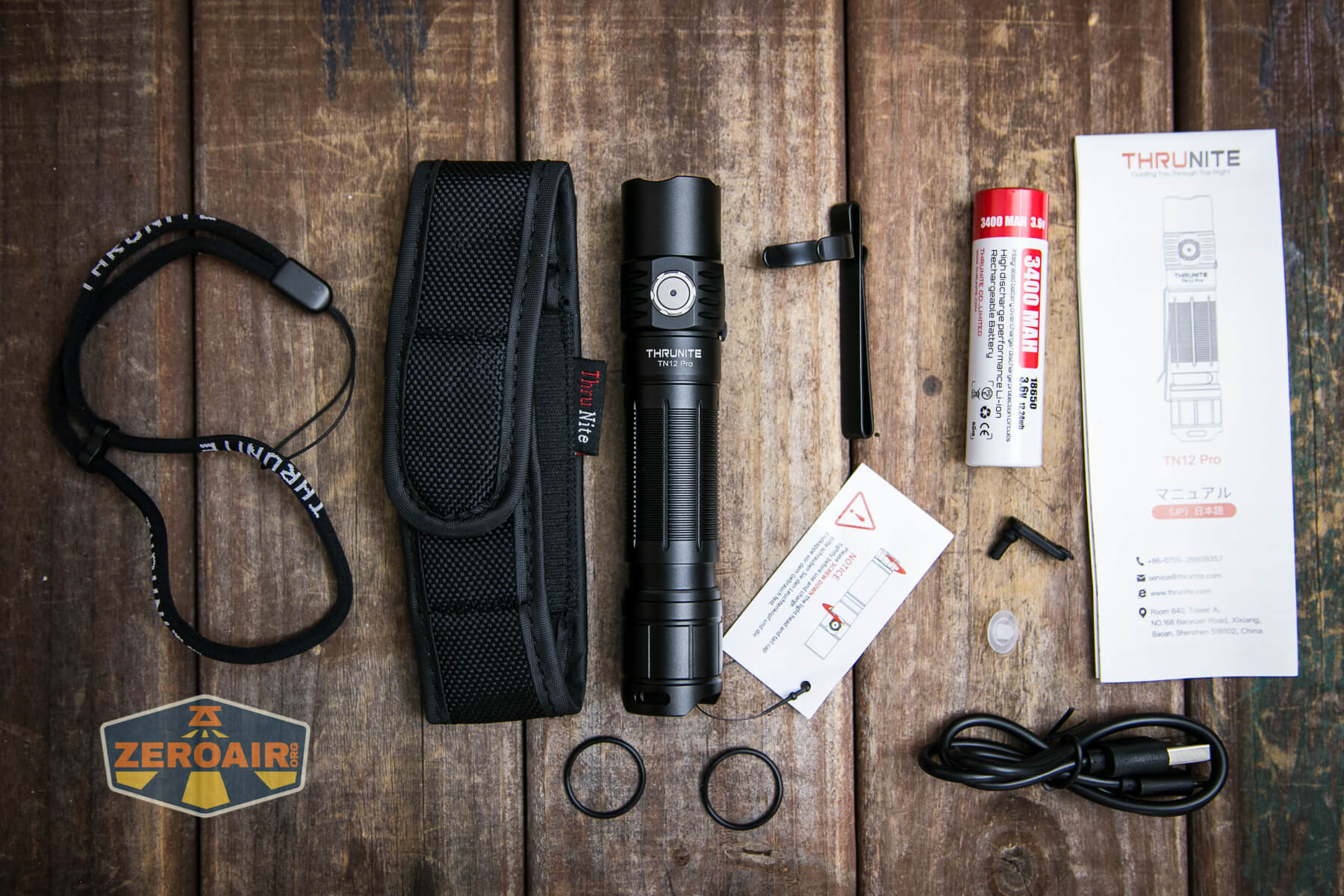 Thrunite TN12 Pro flashlight what's included