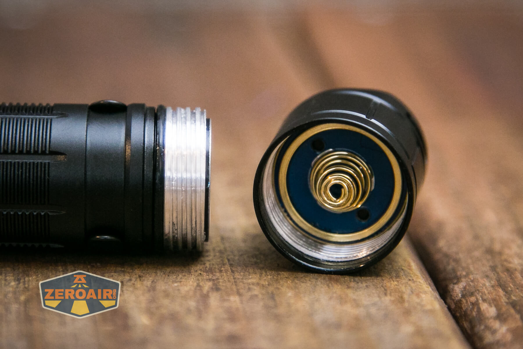 Thrunite TN12 Pro flashlight tailcap threads and spring