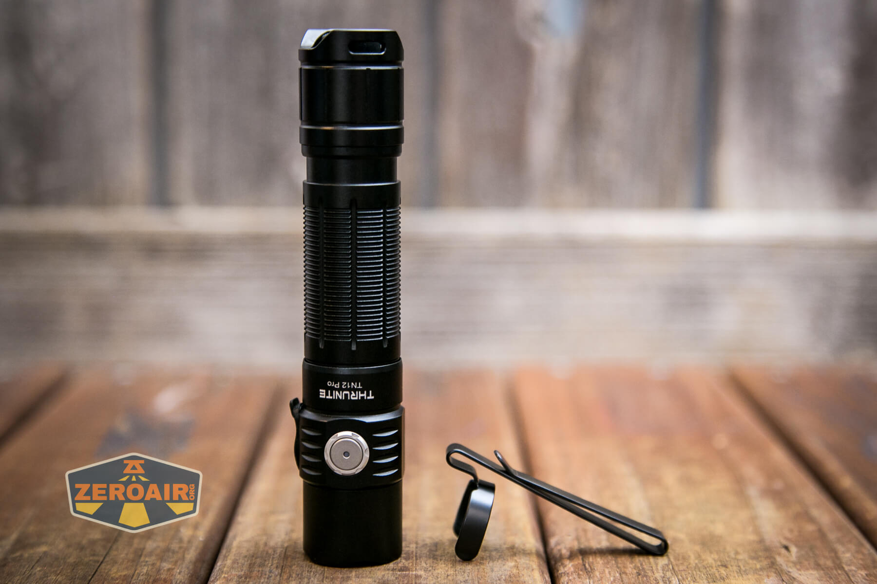 Thrunite TN12 Pro flashlight pocket clip off