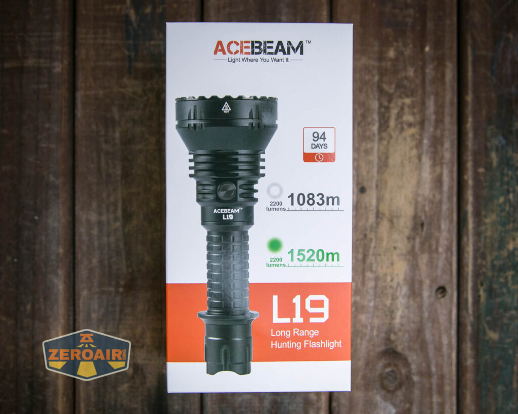 Acebeam L19 V2.0 flashlight box