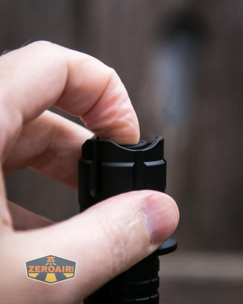 Acebeam L19 V2.0 flashlight tail switch actuation