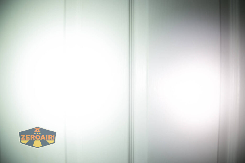 beamshots on door compared to nichia 219b