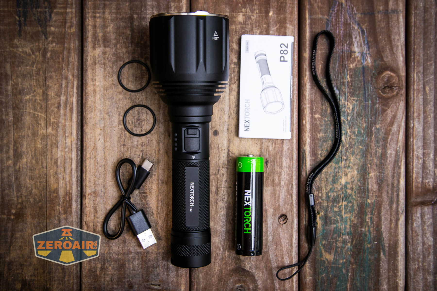 Nextorch P82 long-range flashlight what's included
