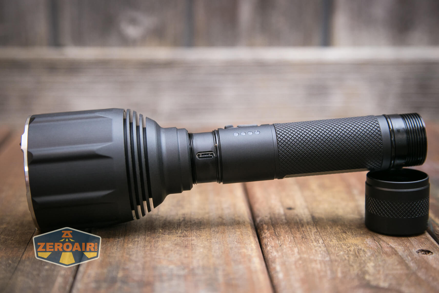 Nextorch P82 long-range flashlight charging port