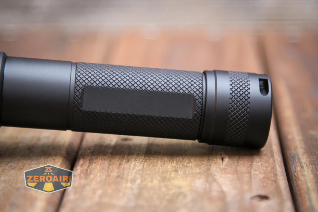 Nextorch P82 long-range flashlight knurling