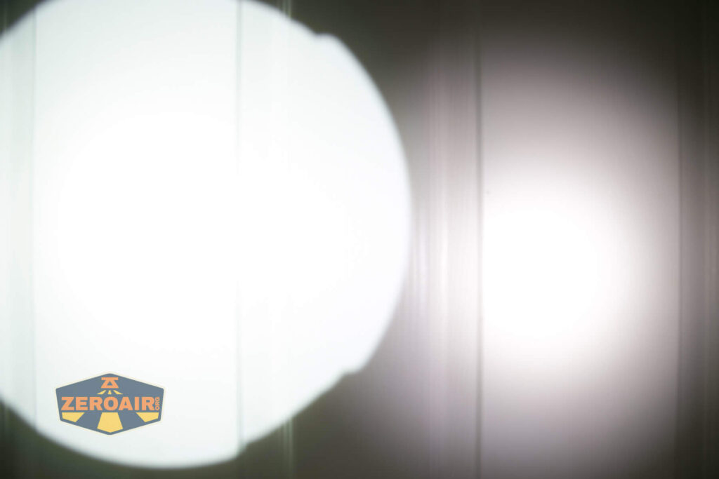 beamshots on door compared to nichia 219b