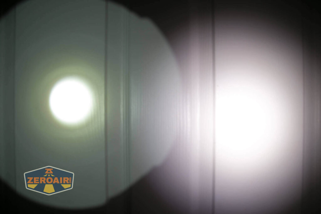 beamshots on door compared to nichia 219b