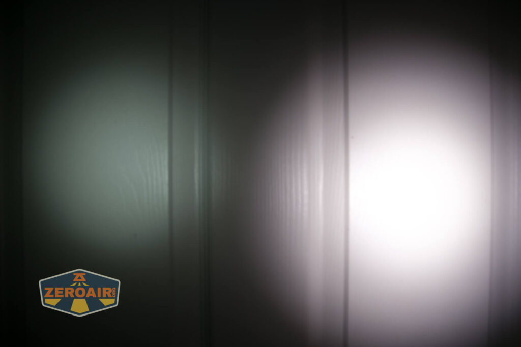 beamshots on door compared to nichia 219b