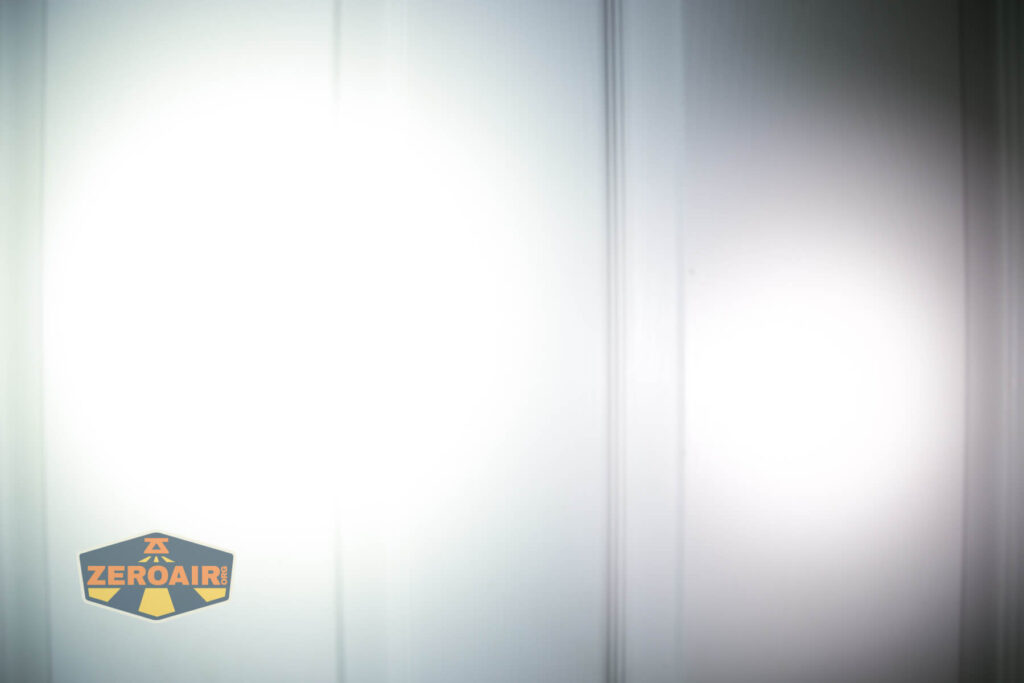 beamshots on door compared to nichia 219b