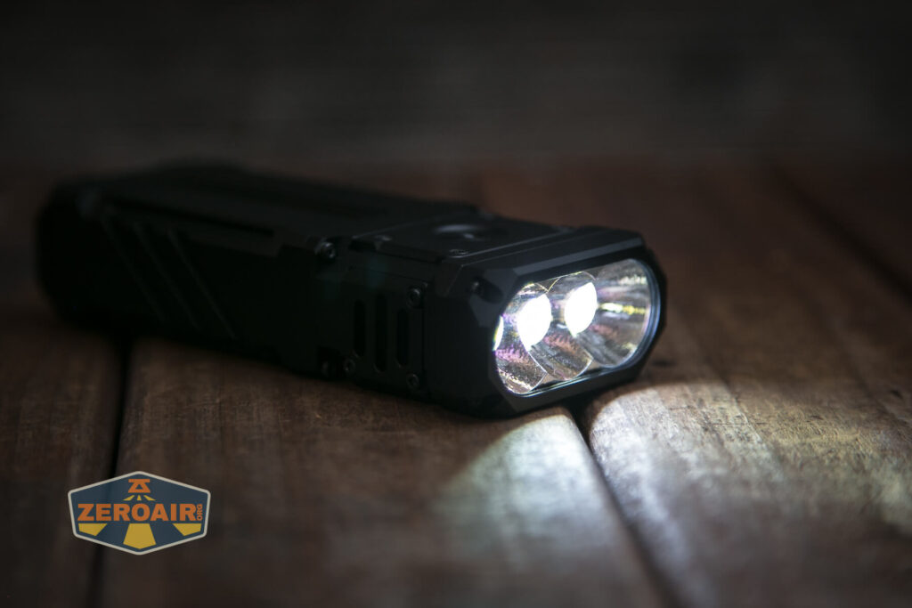 Wuben X-1 Falcon Flashlight emitters on