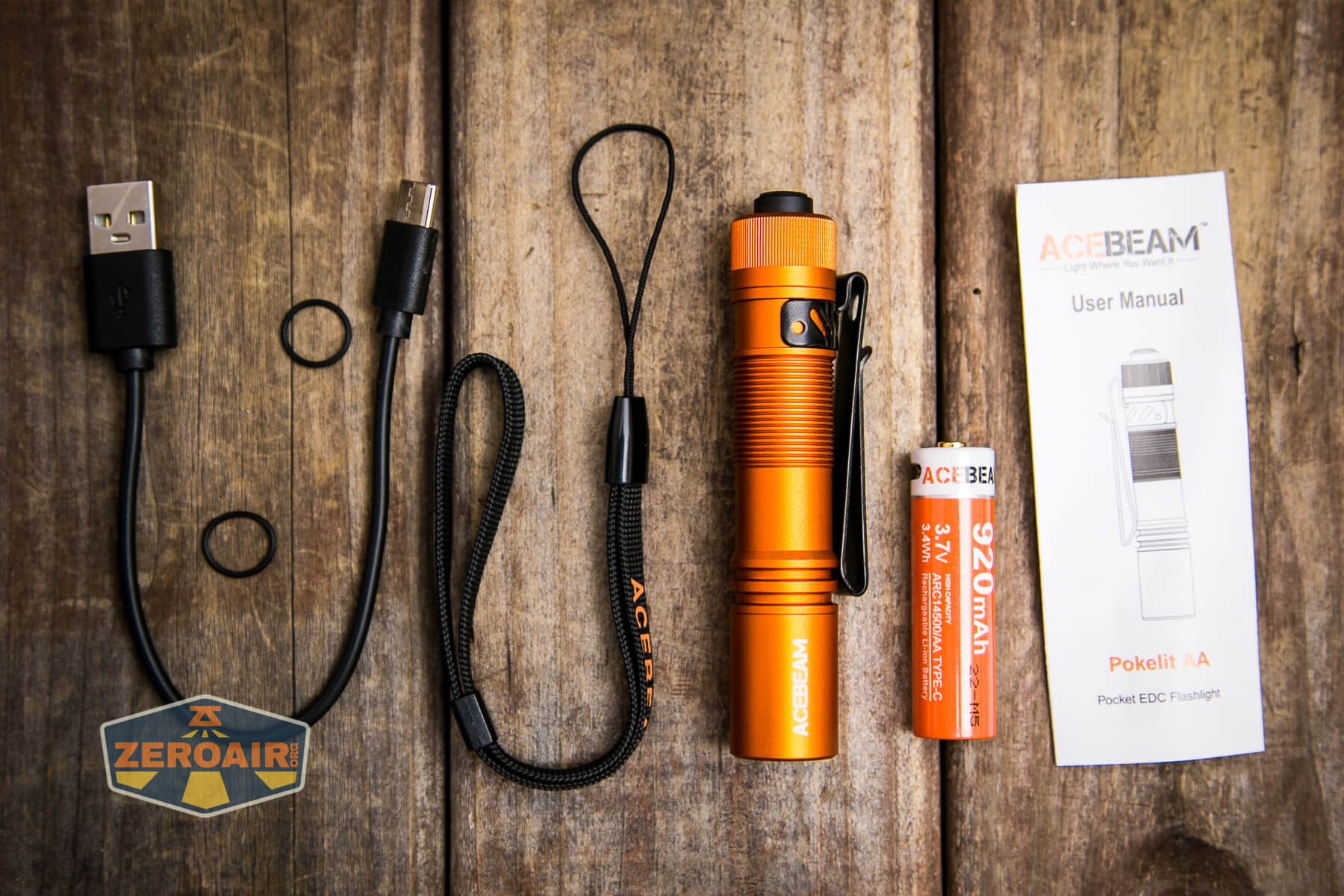 Acebeam Pokelit AA flashlight what's included