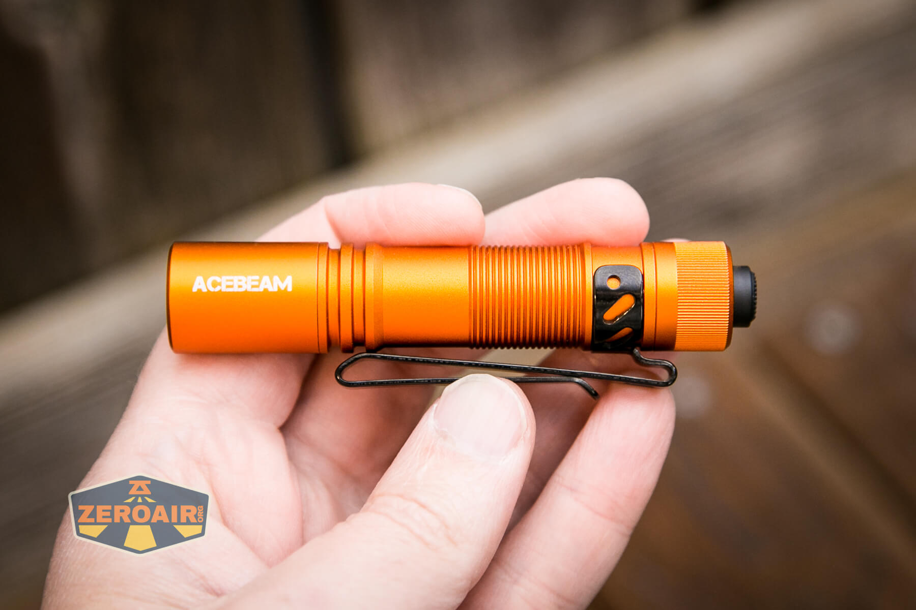 Acebeam Pokelit AA flashlight in hand