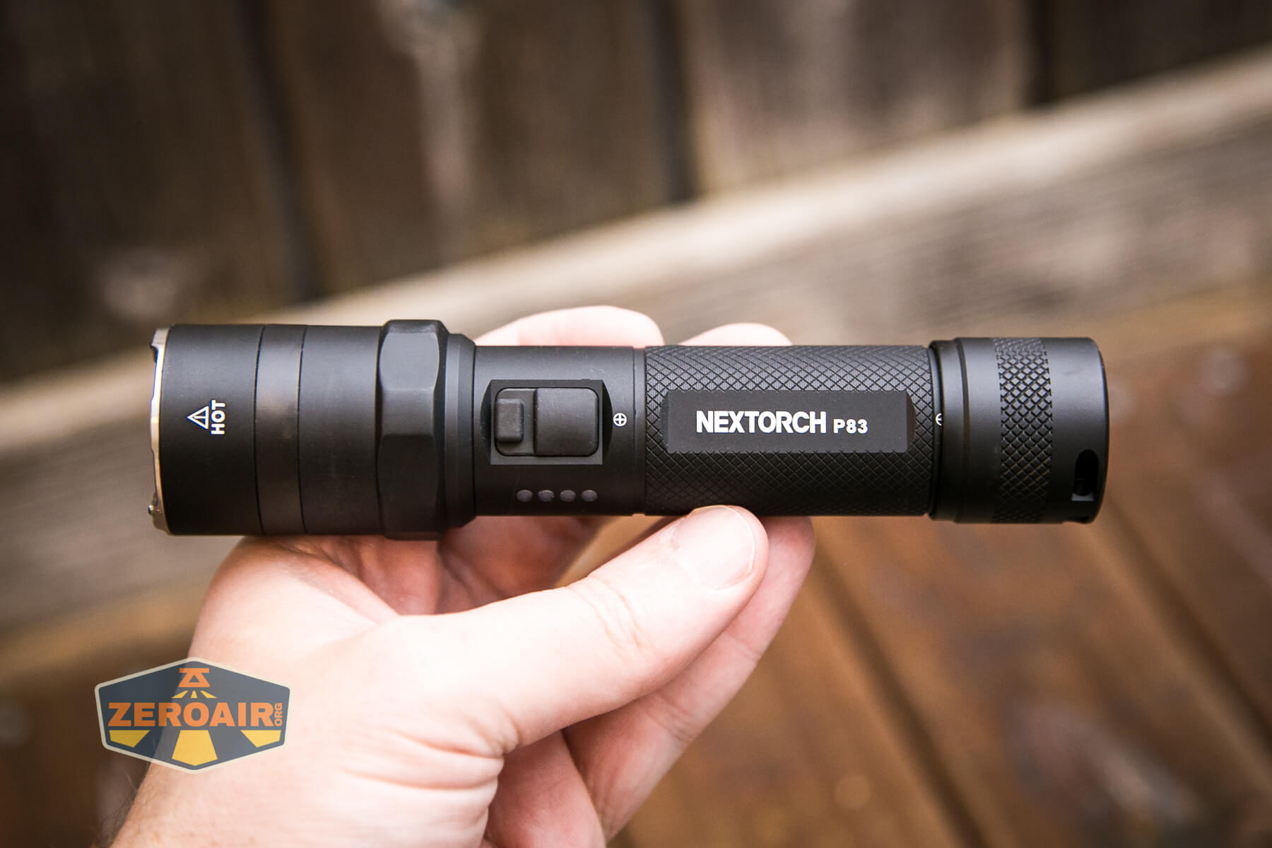 Nextorch P83 flashlight in hand