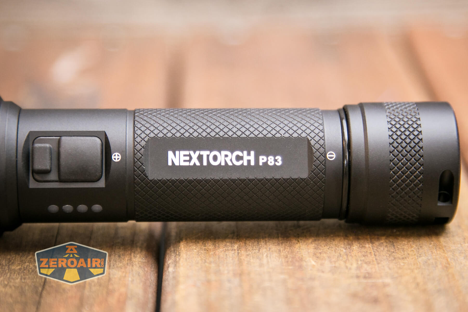 Nextorch P83 flashlight battery orientation logos