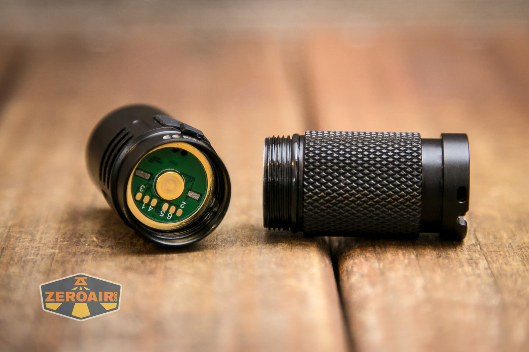 Sofirn SC21 Pro Flashlight head off showing contacts
