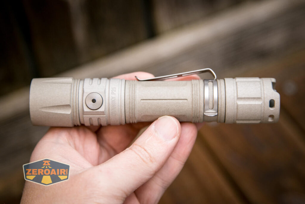 Cyansky P25 V2 flashlight in hand