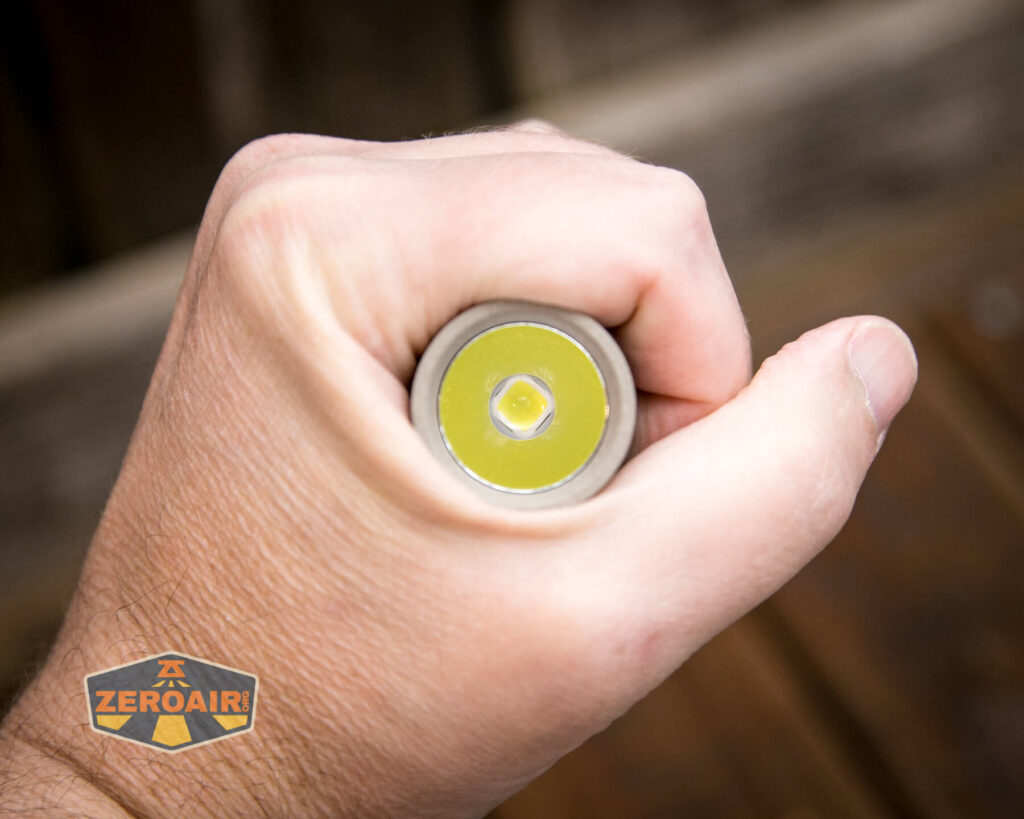 Cyansky P25 V2 flashlight in hand