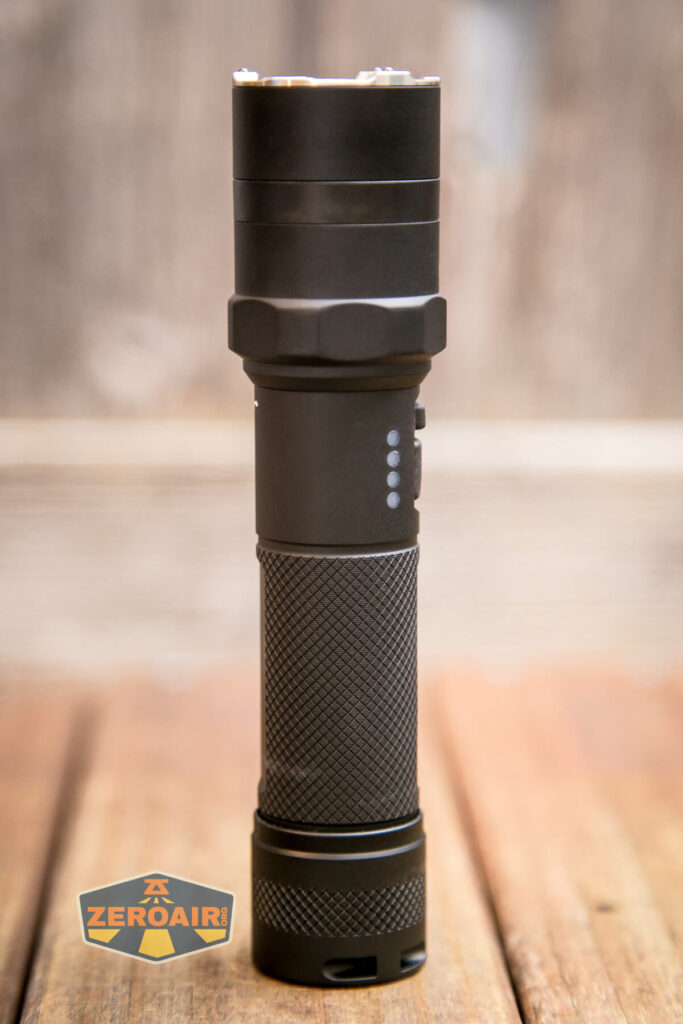 Nextorch P83 flashlight tailstanding showing all sides
